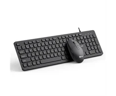 Klaviatūra ir pelė C-Tech C-TECH Klaviatūra KBM-105 su laidu komplektas combo su myszą USB CZ/SK