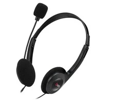 C-TECH Ausinės su mikrofonu MHS-03E, juodos