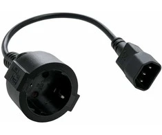C-Tech maitinimo adapteris C14 (M) -> schuko (F), 15 cm