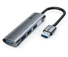 C-Tech USB HUB C-TECH UHB-U3-AL, USB šakotuvas, 4x USB 3.2 Gen 1, aliuminio korpusas