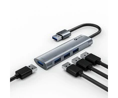 C-Tech USB HUB C-TECH UHB-U3-AL, USB šakotuvas, 4x USB 3.2 Gen 1, aliuminio korpusas