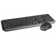 Klaviatūra C-TECH WLKMC-01 belaidis rinkinys set, juodas
