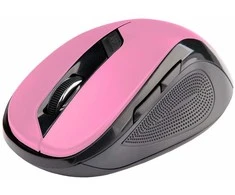 C-TECH pelė WLM-02, juodai rožinė, belaidė, 1600DPI, 6 mygtukai, USB nano imtuvas