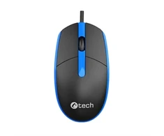 Pelė C-TECH WM-10, juodas and mėlynas, USB