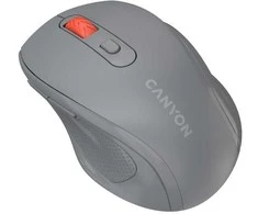 Canyon 6 mygtukų belaidė 2,4 GHz pelė, MX8650A jutiklis, DPI iki 1600, įpurškimo dėklas, 3 mln. gyvavimo laiko kairysis ir dešinysis jungikliai, 2 x AAA baterijos, ABS medžiaga. Dydis: 105 x 71 x 40 mm, svoris: 59 g, tamsiai pilka.