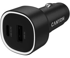 CANYON automobilinis įkroviklis OnDrive 48 PD 48W USB-A+USB-C Juodas