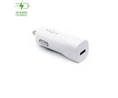 FIXED USB-C automobilinis įkroviklis, 18W, baltos spalvos