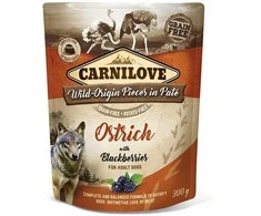 Carni Love Carnilove konservai šunims Pate Ostrich with Blackberries 300g