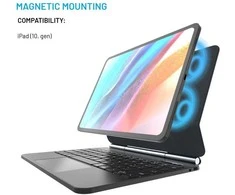 FIXED Typee magnetinis belaidės klaviatūros dėklas Apple iPad 10.9" 2022 (10-osios kartos) CZ juodas