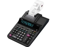 Casio DR-200R juodas – 2 spalvų spausdinimas, pakartotinio spausdinimo funkcija, mokesčiai, 4,4 linijos/sek. – be baterijos / tik laidas.