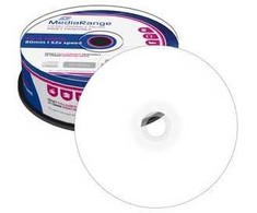 „MediaRange MR201“ CD-R diskas (spausdinamas, 52 kartų didelės spartos, 700 MB / 80 min., 25 dalių suktukas)