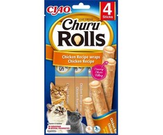 INABA Churu Rolls Vištienos receptiniai įvyniojimai - skanėstai katėms - 4x10 g