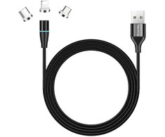 ColorWay cable 3in1 USB - Lightning, microUSB and USB-C 1m, QC, magnetic