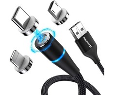 ColorWay cable 3in1 USB - Lightning, microUSB and USB-C 1m, QC, magnetic