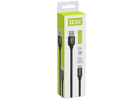 ColorWay USB/Micro USB laidas, 2 m, 2.4 A, juodas