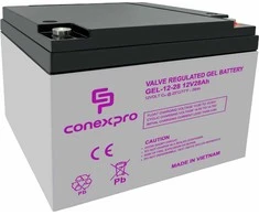 Conexpro gel battery, 12V, 28Ah, lifetime 10-12 metai, M5, Deep cycle