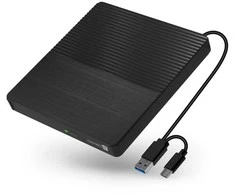 CONNECT IT 3in1 SlimDrive External CD/DVD Drive USB-C/A