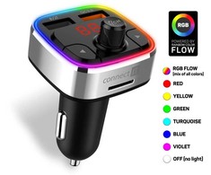 CONNECT IT CarRGB Wireless FM transmitter, 2xUSB+MicroSD, Sidabrinis