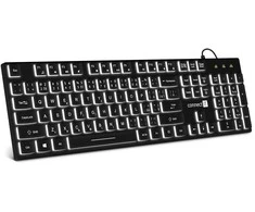 Connect IT Chocolate WhiteStar office klaviatūra su pašvietimu, CZ SK, juodas