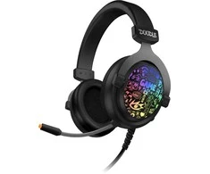 CONNECT IT DOODLE RGB žaidimų ausinės su mikrofonu, 2xJack+USB, juodos