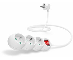 CONNECT IT ilgintuvas 230V 3 lizdai 1,5 m su jungikliu baltas