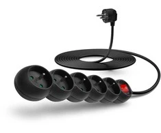 Connect It Prijunkite IT ilgintuvą 230 V, 5 lizdai, 5m, su jungikliu (juodas)