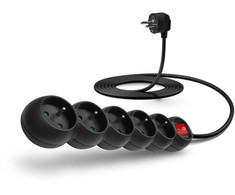 Connect It Prijunkite IT ilgintuvą 230 V, 5 lizdai, 3m, su jungikliu (juodas)