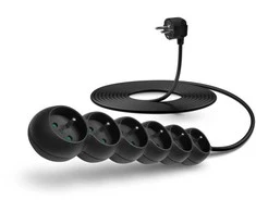CONNECT IT ilgintuvas 230 V 6 lizdai 5 m be jungiklio juodas