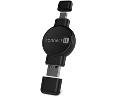 „CONNECT IT WatchTravelCharge“ belaidis įkroviklis, skirtas „Apple“ ir „Samsung Watch“, juodas
