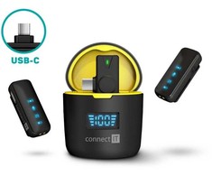 CONNECT IT Wireless microphone ClipMic Pro USB-C set Juodas