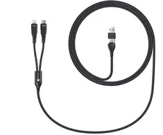 USB Connect IT laidas CONNECT IT 4w1 USB-C/USB Lightning/USB-C 1.25m juodas laidinis laidas