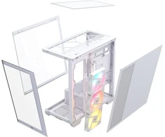 Corsair Microsystems Corsair 2800X RS-R ARGB, Midi Tower, PC, Baltas, Mini-ITX, micro ATX, Nerūdijantis plienas, Plastic, Tempered glass, Gaming