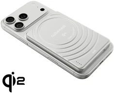 „Cubenest Qi2“ magnetinė belaidė išorinė baterija „SlimDual 5000 mAh SQ1B3D“ – sidabrinė