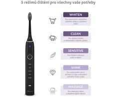 Dantų šepetėlis „TrueLife SonicBrush Clean70“ UV juodas