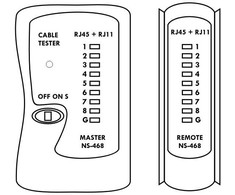 DATACOM Cable Tester LED (RJ45,12,11)