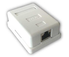 DATACOM Data socket STP CAT5E 1xRJ45 baltas