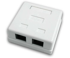 DATACOM Data socket STP CAT5E 2xRJ45 baltas