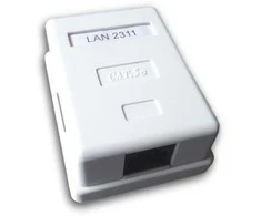 DATACOM Data socket UTP CAT5E 1xRJ45 baltas