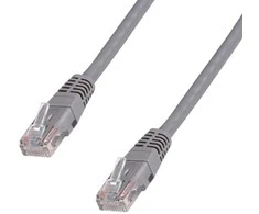 DATACOM Patch cord UTP CAT5E 3m (x) pilkas sukryztas
