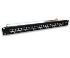 DATACOM Patch panel 19" STP 24 port CAT6A LSA 1U BK (3x8p) / VL