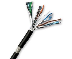 DATACOM S/FTP wire CAT7 PE,Fca 100m, sheath juodas OUTDOOR