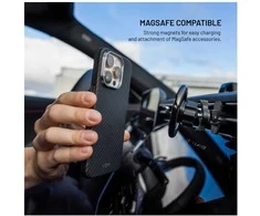 Dėklas Fixed Fiksuotas MagVelar | Galinis dangtelis | Apple | iPhone 17 Pro Max | Aramidinis pluoštas | Juodas