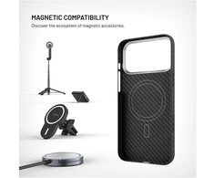 Dėklas Fixed Fiksuotas MagVelar | Galinis dangtelis | Apple | iPhone 17 Pro Max | Aramidinis pluoštas | Juodas