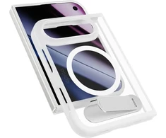 „Epico HeroStand Pro Mag+“ dėklas „iPhone 18 Ultra“ su Qi2 ir MagSafe palaikymu – matinis permatomas