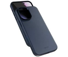„Epico Leather Pro Mag+“ dėklas, skirtas „iPhone 17“, suderinamas su „Qi2“ ir „MagSafe“, mėlynas