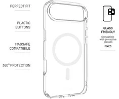 Dėklas Fixed Fiksuotas galinis dangtelis | Apple | iPhone Air | TPU/PC | Skaidrus | MagSafe