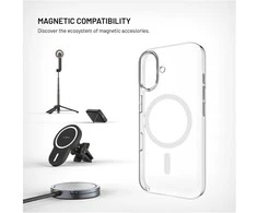 Dėklas Fixed FIKSUOTAS „MagShell“ galinis dangtelis su „Magsafe“ palaikymu, skirtas „Apple iPhone 17“, skaidrus