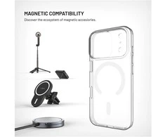 Dėklas Fixed FIKSUOTAS „MagShell“ galinis dangtelis su „Magsafe“ palaikymu, skirtas „Apple iPhone 17 Pro“, skaidrus