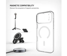 Dėklas Fixed FIKSUOTAS „MagShell“ galinis dangtelis su „Magsafe“ palaikymu, skirtas „Apple iPhone 17 Pro Max“, skaidrus