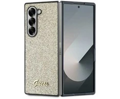 Guess PC/TPU Glitter Flakes Metal Logo Samsung Galaxy Z Fold6 dėklas telefonui aukso spalvos